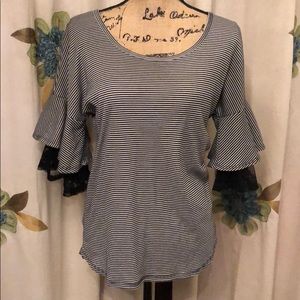 Vocal Black & White Striped Top